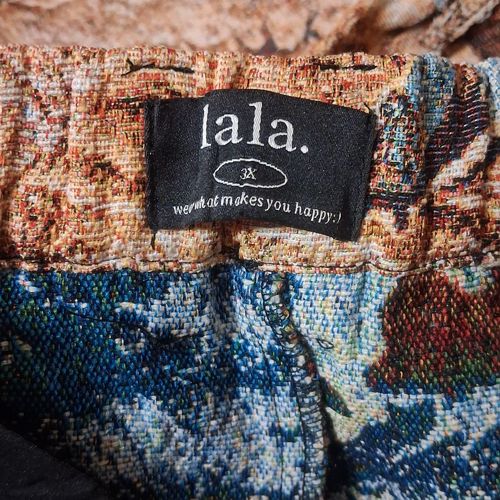 Dressed in LALA Horse Print Pants - Brown and Blue - Picture 3 of 3